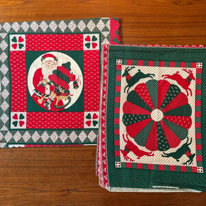Lot Of Two Springs QUILT SQUARES Christmas Fabric 6536/6534 Cut & Sew 45"x35"